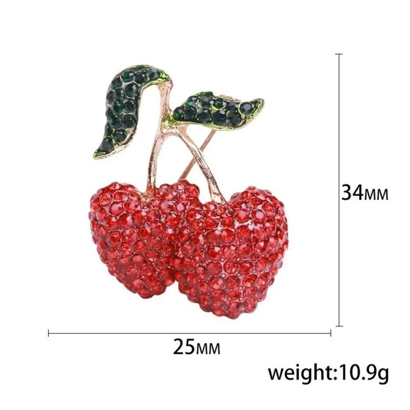 VQ Cherries Brooch - Picture 4 of 8